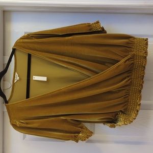 Madewell gold velvet blouse size Ex large